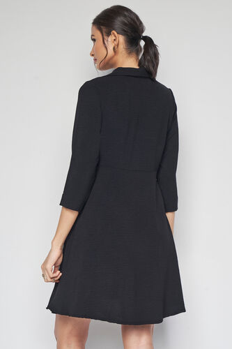 Clara Flared Dress, Black, image 3